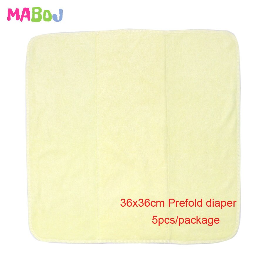 MABOJ Prefold Cloth Diaper Baby Organic Bamboo Fiber 36x36cm Absorbent Reusable Washable Diapering Ecological Nappy Eco-friendly: Light Yellow