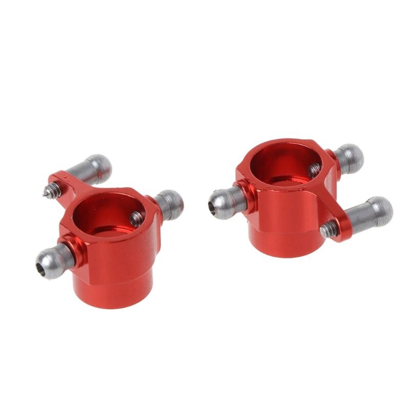 2 pezzi di ricambio in metallo aggiornato coppa dello sterzo posteriore per Wltoys P929 P939 K969 K979 K989 K999 1/28 RC Car, rosso