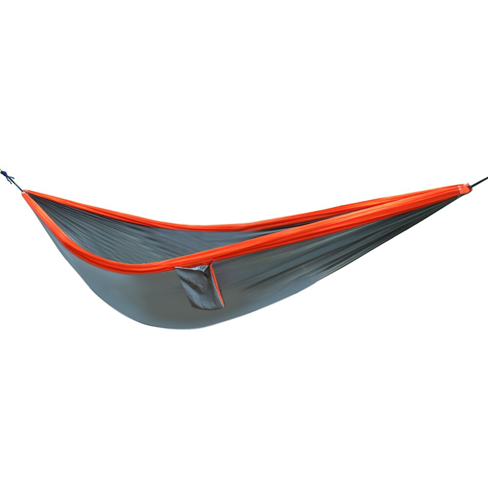 Nylon-doppelhängematte für camping, survival, schlafgelegenheit für erwachsene, reise-hängematte für drinnen und draußen: Grau orange