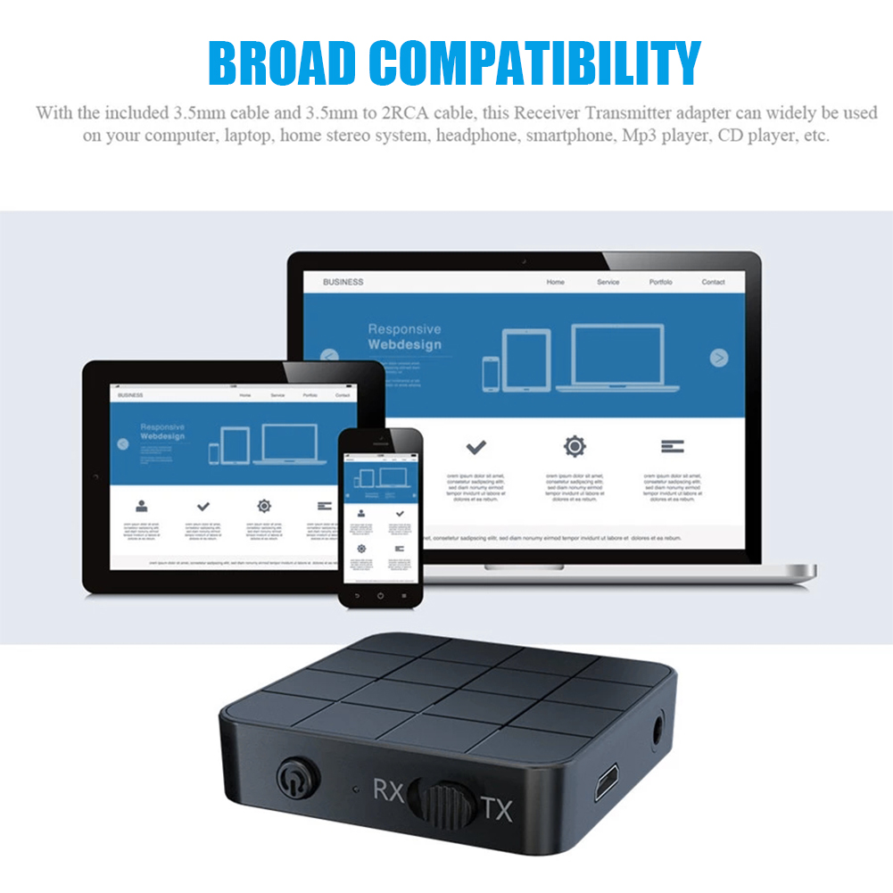 Odbiornik audio 2 w 1 Bluetooth 5.0 Nadajnik AUX RCA 3,5 mm Jack Bezprzewodowy adapter muzyczny USB Dongle do słuchawek samochodowych TV PC