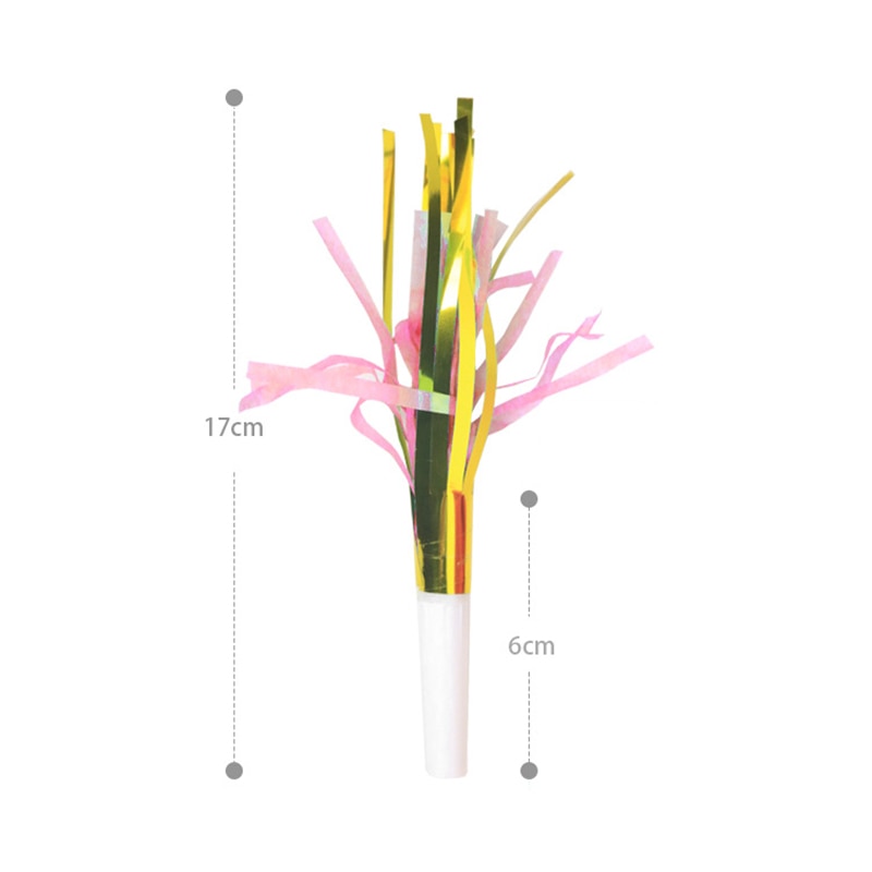 10 Stks/set Partij Klapband Fluitjes Grappige Fluitjes Kids Verjaardagsfeestje Supplies Papier Kwastje Blazen Draak Juichen Rekwisieten: Roze