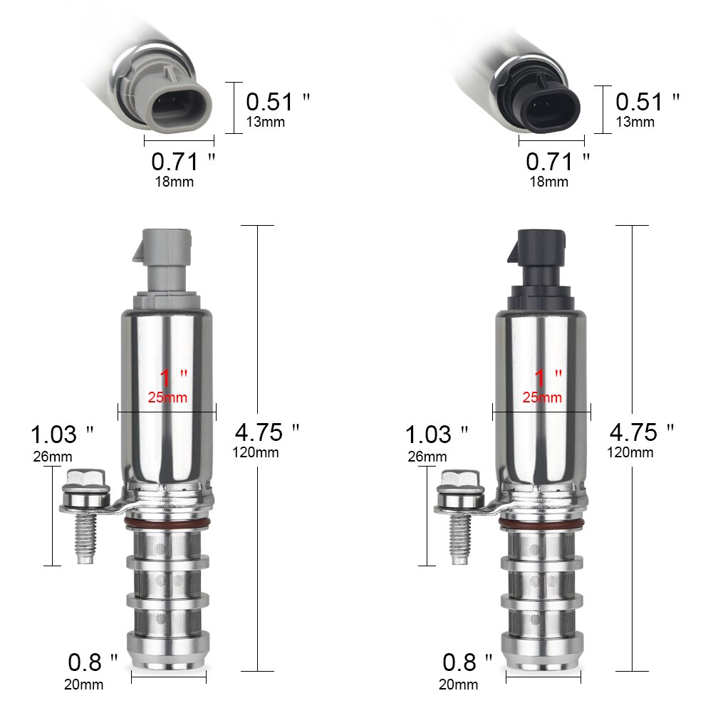 2pcs Intake & Exhaust Camshaft Position Actuator Solenoid Control Valve 12655420 12655421 For GM Chevrolet Chevy Cobalt Malibu