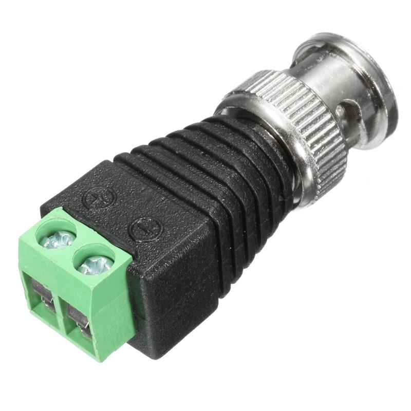 Connecteur mâle BNC torsadé Coaxial pour caméra de vidéosurveillance, accessoires pour système de sécurité, CAT5, 100 pièces/lot