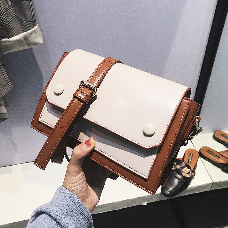 Stil Frauen's Multi-Schicht Klappe Gestaltung Hochschule Stil Briefträger Platz Schlinge Tasche Single-Schulter Crossbody Tasche: braun