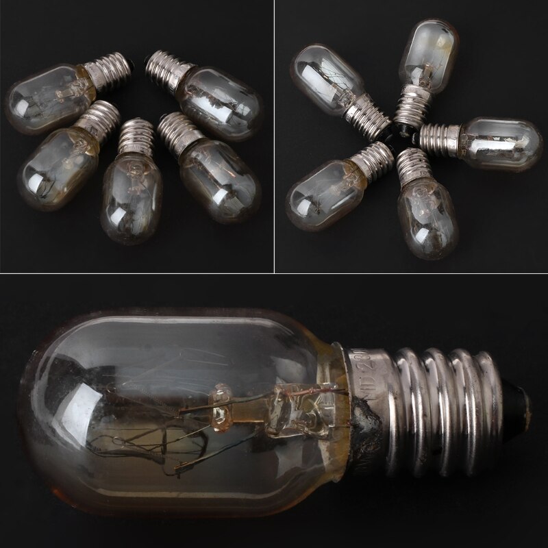 5Pcs Microwave Oven Part Light Bulb 230V 20W Glass Lamp Screw Mount