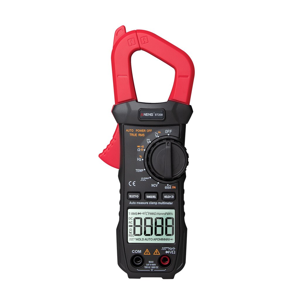 ANENG ST209 Digitale Multimeter Handheld Stroomtang AC/DC 6000 Telt Auto Range DC/AC Stroomtang Auto range Tester Voltmeter: Rood