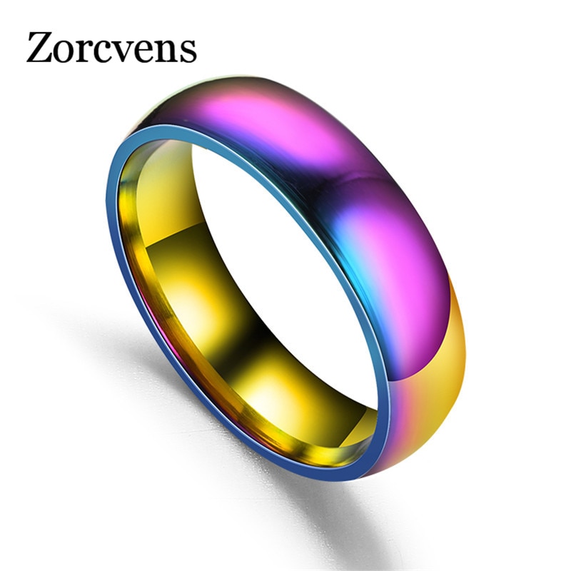 Modyle Rainbow Stainless Steel Ring for Women Jewelry Accessories