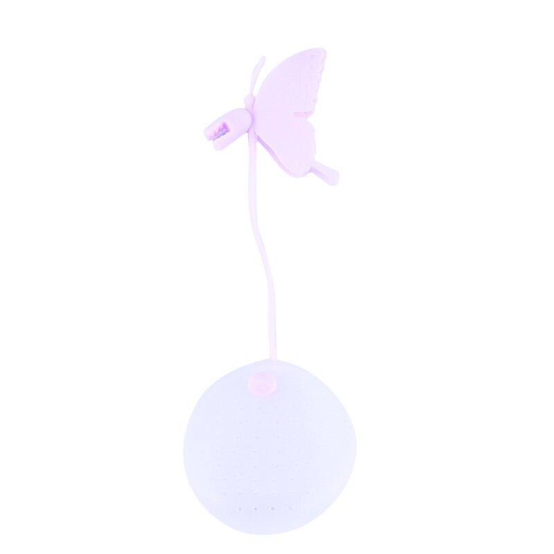 Tea Infuser Filter Strainer Butterfly Shaped Strainer Silicone Tea Bag Holder Reuseable Food Safe Filter Kitchen Accessories: Purple