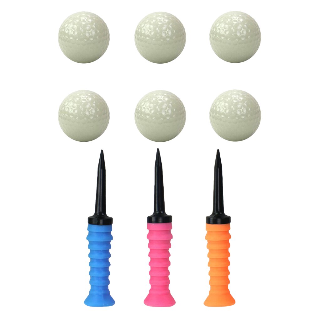 6x lysande flytande golfbollar och 3x lätta golfutslagsplatser ersättande slumpmässiga färger golfentusiast