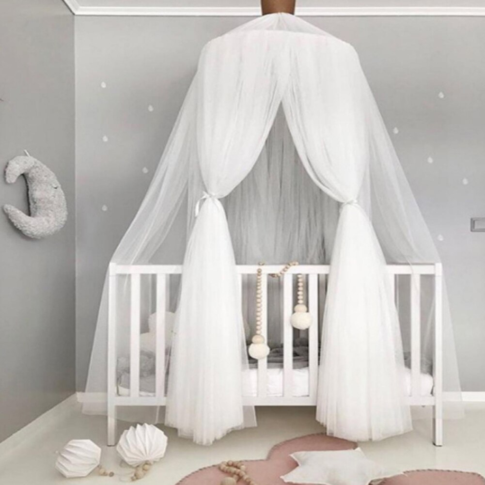 Kuppel prinsesse seng baldakin myggenet barn legetelt gardin til baby værelse seng net baby sengetæppe baby krybbe net