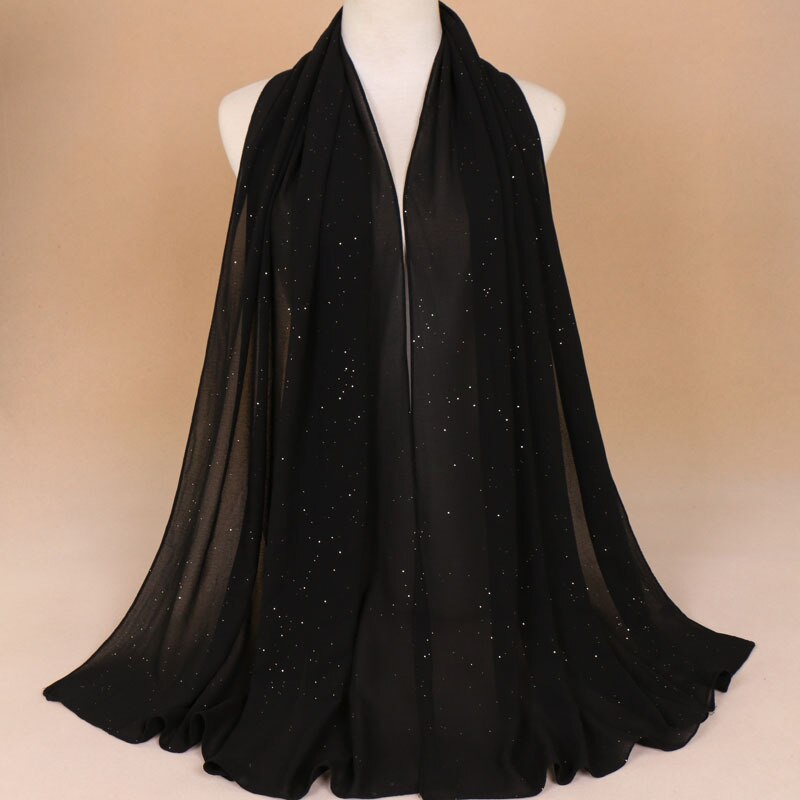 women gold chiffon hijab scarf solid color muslim head shawls and wraps pashmina bandana female foulard ladies hijab stores: 19