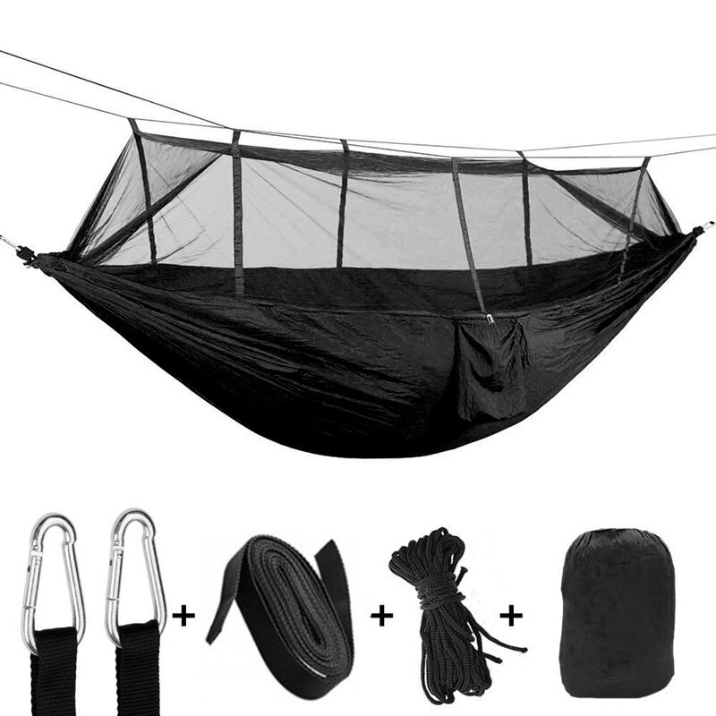Rede de acampamento parachute mosquiteiro rede hammock portátil dupla pessoa pendurado dormir cama: 2pcs-10 loops
