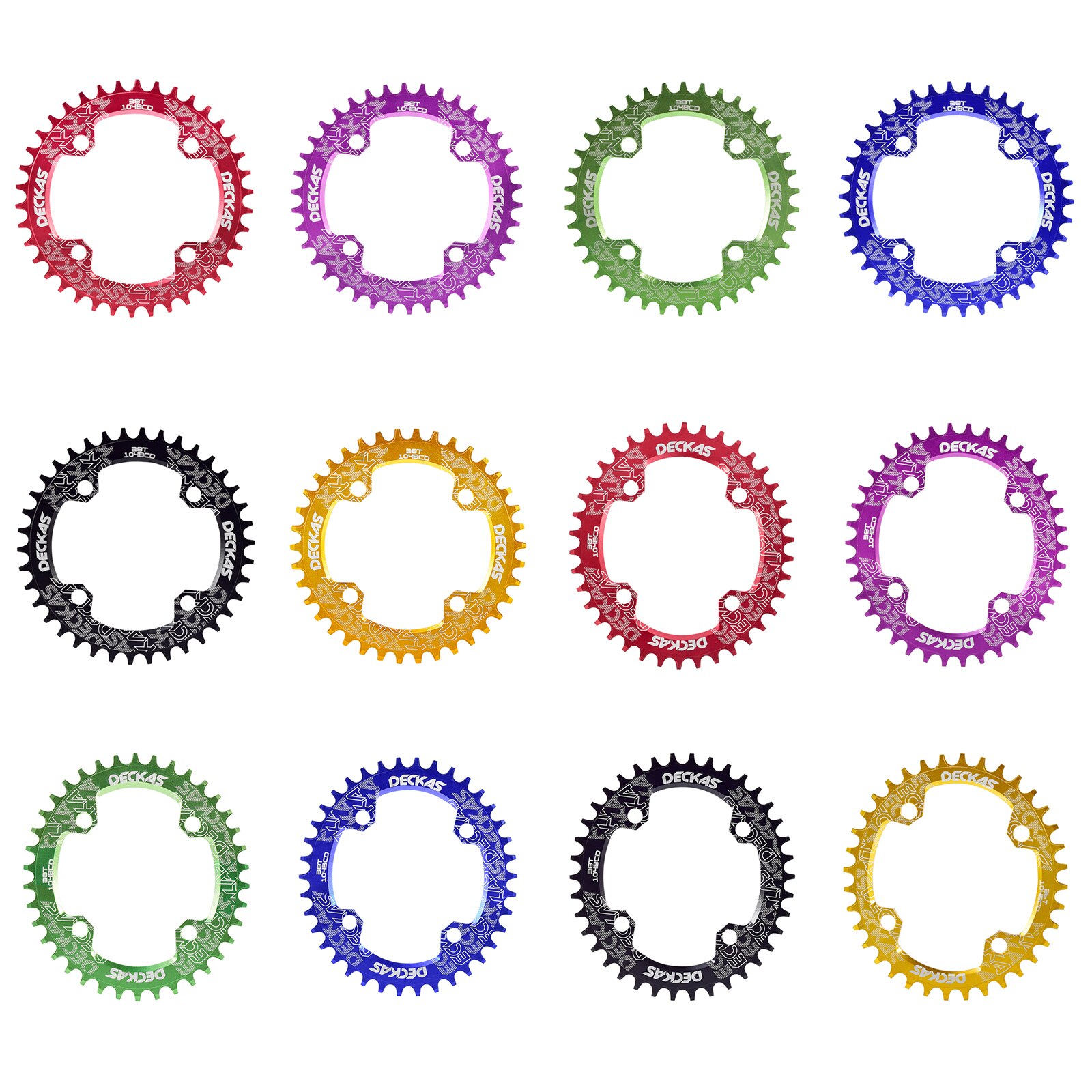 Round Narrow Wide Chainring Gear Bicycle Disc 36T 104BCD Oval Plate Crankset 104bcd Multi-color Single Speed Chainwheel