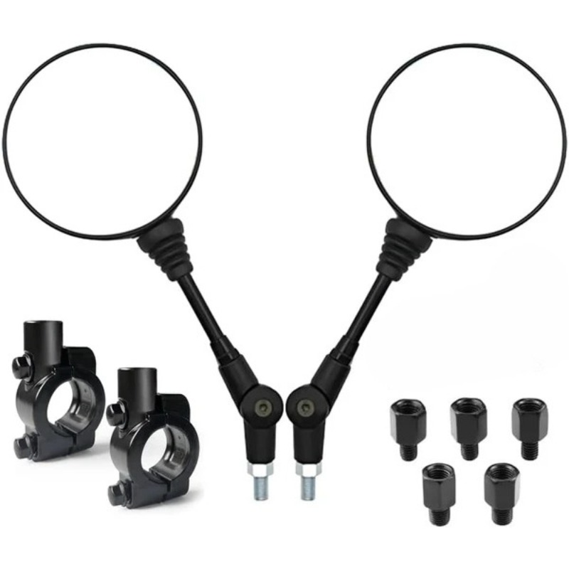 1 Pair of Motorcycle Rearview Mirror Round Foldable M8 M10 for Street Bikes Sport Bikes Scooters Cruisers ATV Motorcycles: Default Title