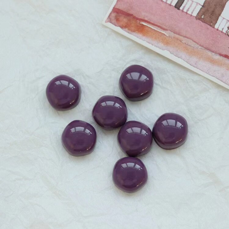 Imanes redondos para refrigerador, pegatinas pequeñas de 15mm, imán de Color para refrigerador, de recuerdo, decoración del hogar, 10 piezas: 10 PCS Purple