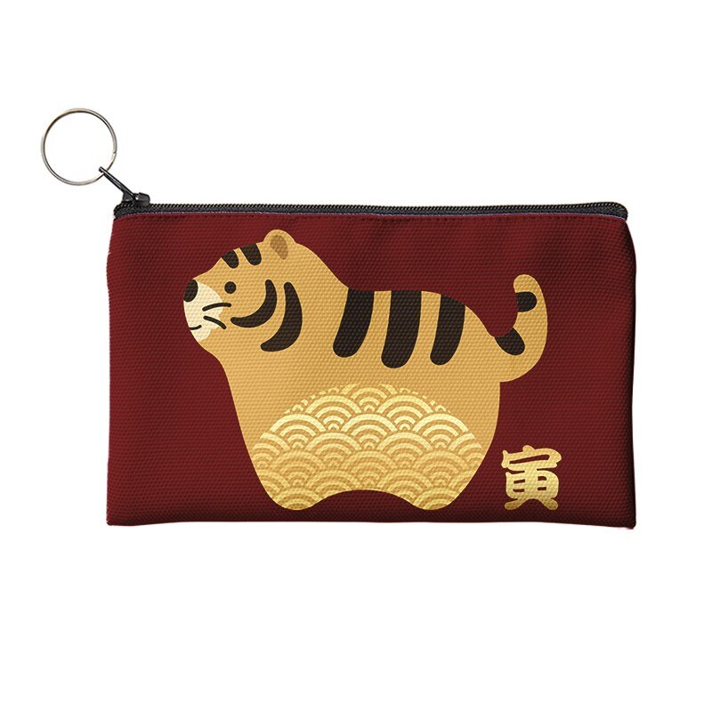 Jahr der tiger Geldbörse Frauen Mini Leinwand Karte Halter Kleine Brieftasche Tägliche Lagerung Tasche Kawaii Stift Tasche Für kinder Mädchen: Style12