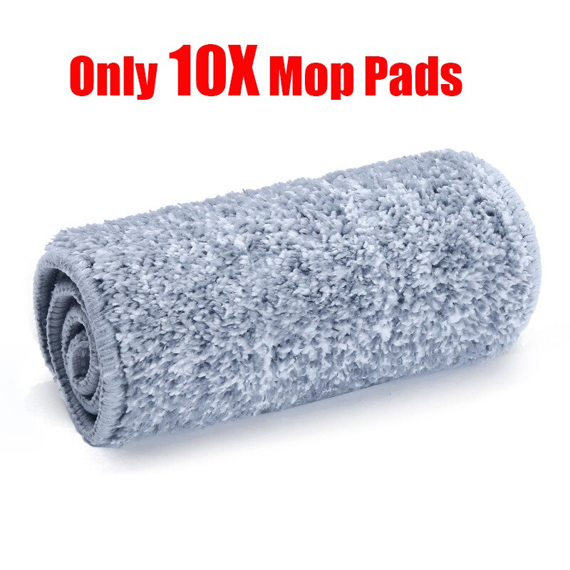 Flat Squeeze Mop Bucket Hand-Free Wringing Floor Stainless Steel Mop Wet And Dry Self Cleaning Magic Automatic Spin Lazy Mop: A ONLY 10 Pads