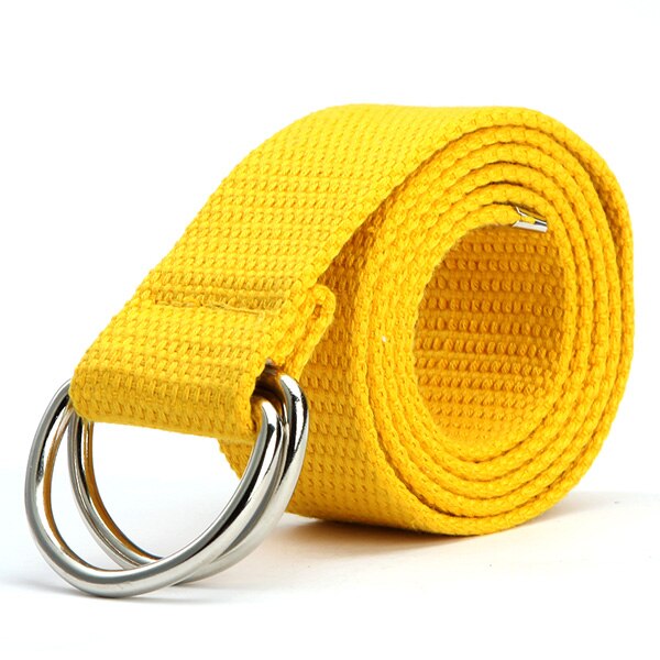 Trendy Mode Riem 10 Kleur Dames heren Canvas Dubbele Ring Gesp Casual Wilde Geweven Riem