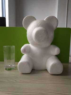 1 pièces 33 cm mousse modèle polystyrène styromousse teddy rose ours blanc artisanat boules pour bricolage fête de noël décoration fournitures: 33cm