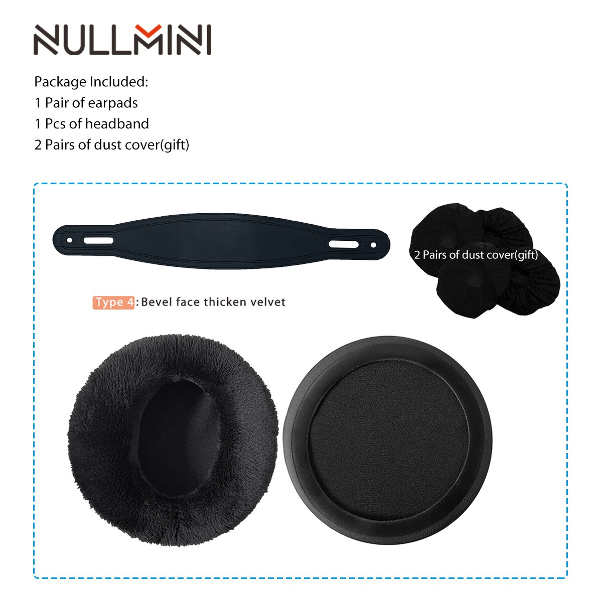 NullMini Ersatz Ohrpolster für Superlux HD681 HD681B HD681EVO HD681F Kopfhörer Leder Hülse oder Samt Kopfhörer Ohrenschützer: 4  und Stirnband