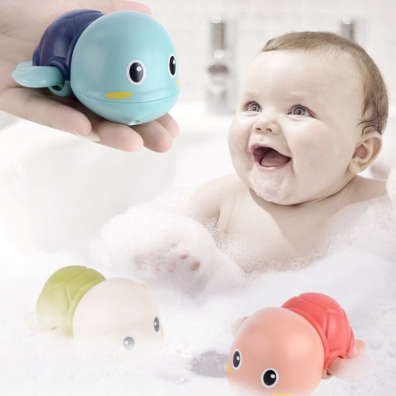 Baby Bath Toys Boy Girl Cartoon Duck Tortoise Clockwork Dabbling Shower Water Toy For Bathroom Bathtub Beach Game Baby Toy