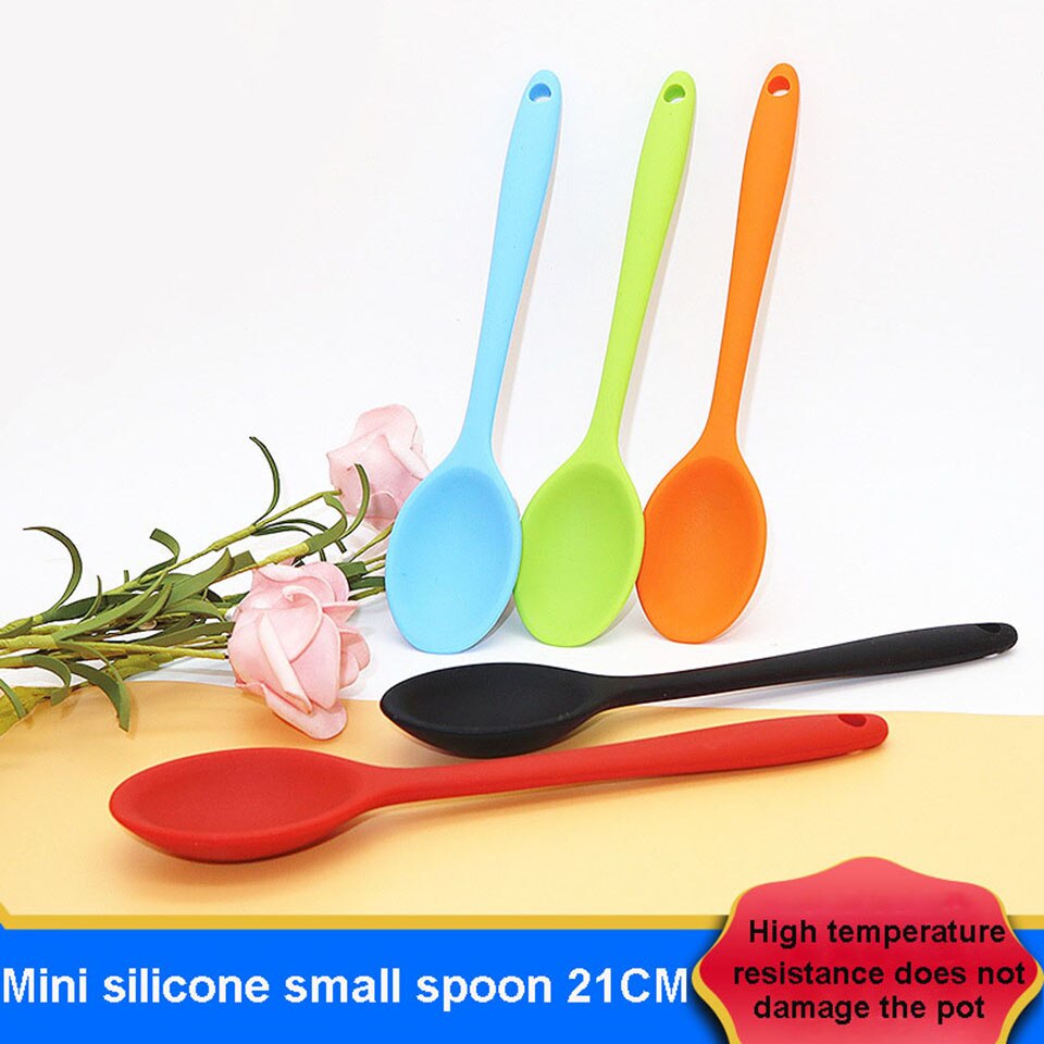 Small Kid Silicone Soup Spoons Serving Teaspoon for Coffee Tea Bath Salts Soft Spoons Training Feeding for Baby Kids