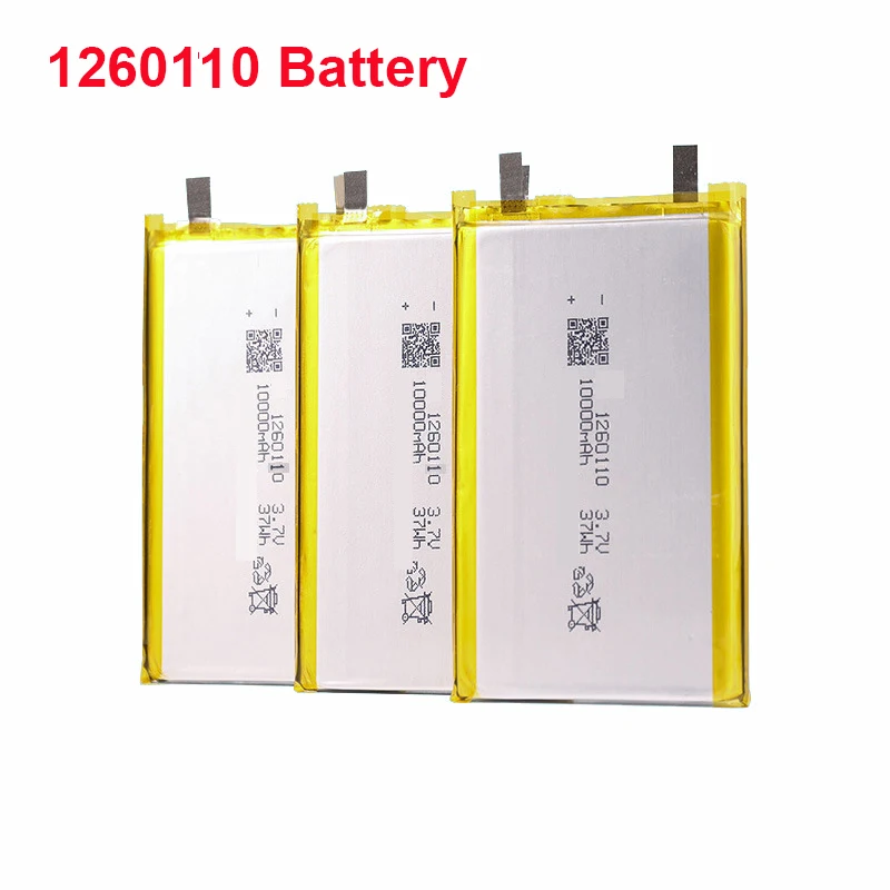 3.7V 10000mAH 1260110 Batería recargable de iones de litio de polímero Li-ion para baterías de libros electrónicos de mesa GPS de banco de energía de juguete