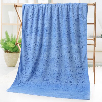 Toalla de perro de fibra de tamaño grande de 70x140cm, Toalla de baño para perros con absorción fuerte de agua para gatos y mascotas Golden Retriever Teddy General: Rabbit head Blue