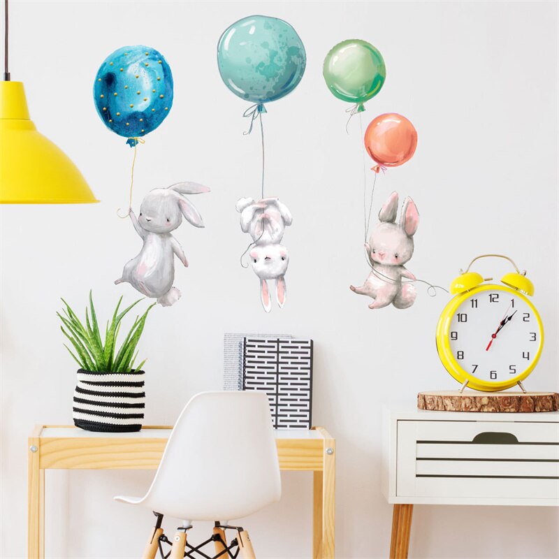 Cartoon Teddy Bear Sleeping on The Moon and Stars Wall Stickers for Kids BedRoom Baby Room Decoration Wall Decals Room Interior