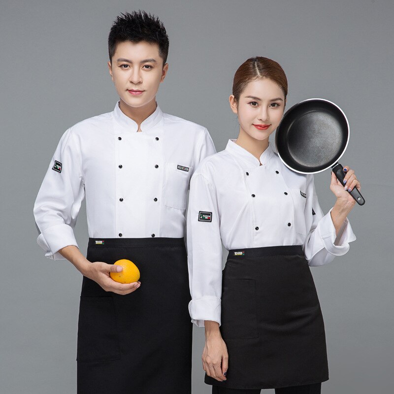 Chef's clothing long sleeve autumn and winter men's and women's Restaurant pastry pastry chef's work clothes