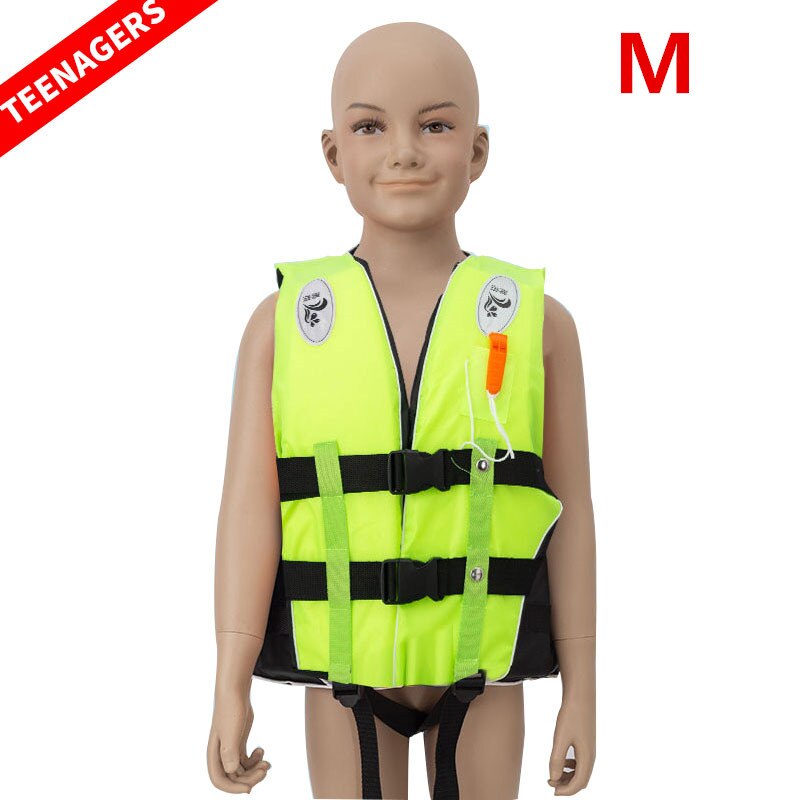 Adult Life Vest Jacket Polyester Swimming Boating Ski Surfing Survival Drifting Life Vest with Whistle Water Sports Man Jacket: Green M