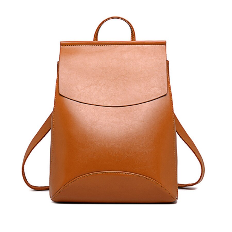 Hjphoebag Vrouwen Rugzakken Tiener Meisjes Schooltas Pu Mochila Rits Studenten Schouders Bag HJ-811: Brown