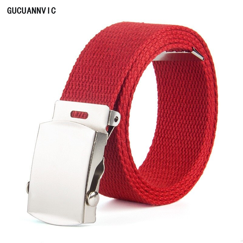 Riem modieus 9 kleuren zowel mannen als vrouwen riemen effen canvas automatische gesp riem herenriem 110cm