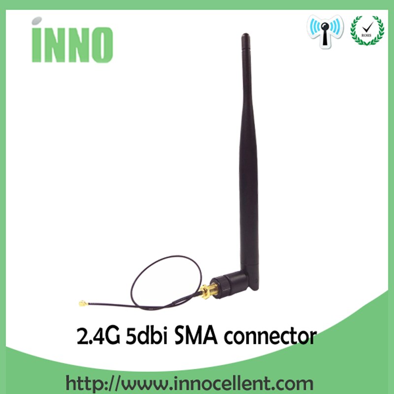 2.4 GHz Antenna wifi 5dBi SMA Male Connector 2.4ghz antena wi fi 2.4G for Wifi Booster + 21cm ufl./ IPX 1.13 Pigtail Cable