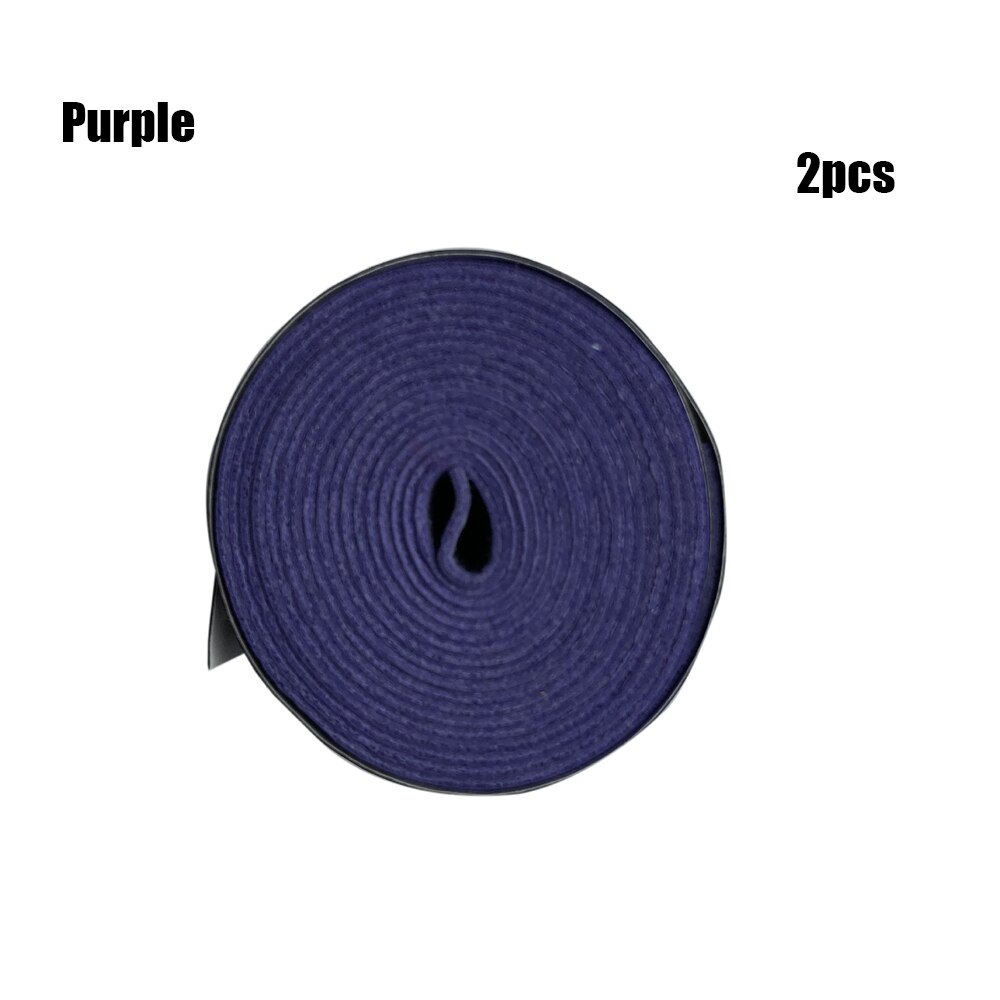 1/2 sztuk suche rakieta tenisowa Grip antypoślizgowe pot absorbowane okłady krany Badminton uchwyty rakieta wibracja Overgrip Sweatband sport: Purple 2Pcs