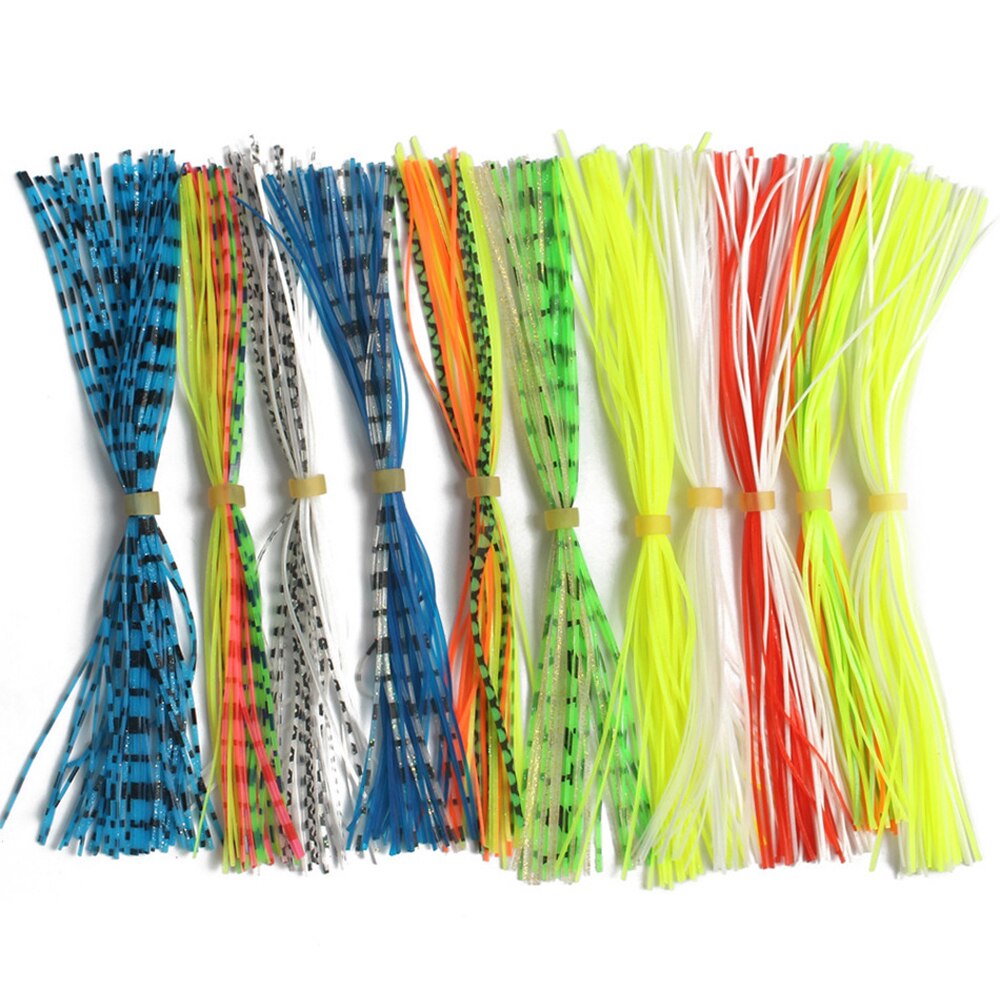10 Bundels/Lot 13Cm Vliegbindset Rubber Threads Rokken Siliconen Bandjes Voor Flies Kunstaas Baard Draad Gemengde Kleur