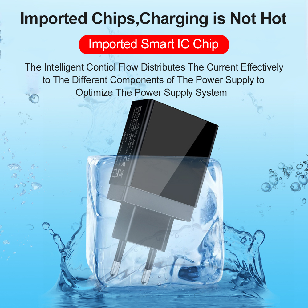 Usb Charger Led Digitale Display Voor Iphone11 7 8 Samsung S8 S9 S10 Plus Eu Ons Uk 3 Port Usb mobiele Telefoon Oplader Adapter