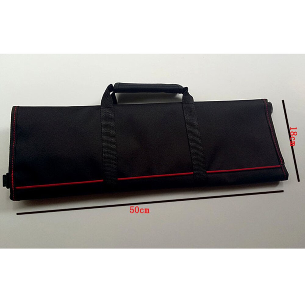Kokkekniv etui kniv rulle taske kok taske bestik holder organizer (sort)