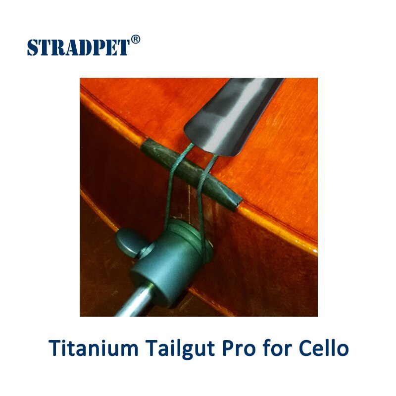 STRADPET Titanium Tailgut Pro voor Cello met Titanium Schroeven, Flexibele/Zachter Titanium Tailgut, Cello Accessoires
