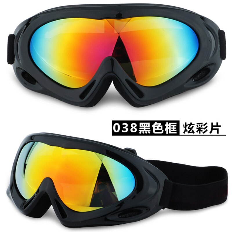 Unisex kinderskibrillen volwassenen outdoor rijbrillen bergbeklimmen sneeuwbrillen heren en dames: 038 zwarte