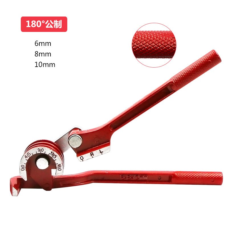 3 in 1 Copper Pipe Bender Hand Tool Bending Machine Manual Tube Bender for Brake Tubes 6mm 8mm 10mm 90/180 Degree Curving Pliers: 180 Degree Metric