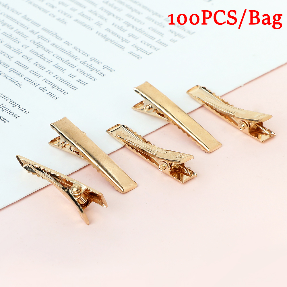100 Uds 3,0 cm pinzas de cocodrilo de Metal para el cabello mujeres niñas pequeñas pinzas para el cabello DIY joyería horquilla herramientas de peinado accesorios al por mayor: Gris