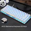 Gaming Keyboard AK33 Mechanical Keyboard Blue Black Switch 82-Keys Backlit Wired Computer Keyboards Gamer for PC Laptop Games: D