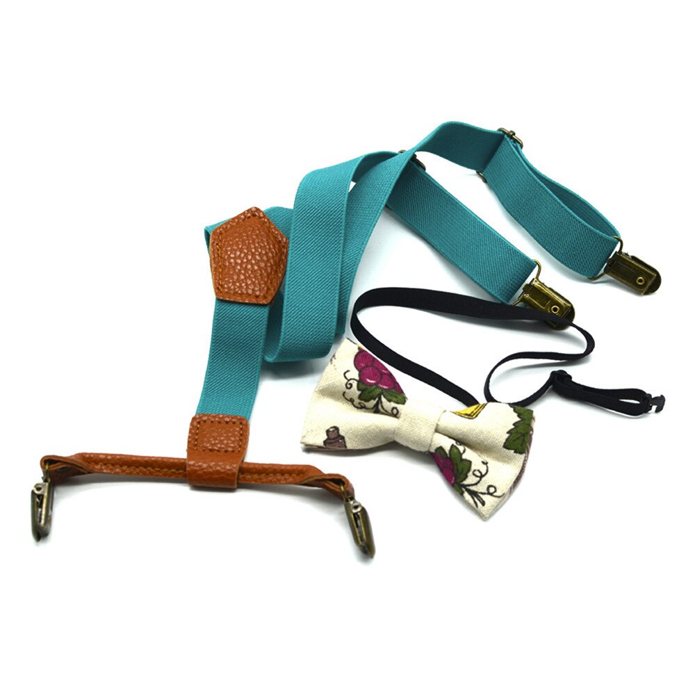 Bretelles assorties chaudes bretelles et ensemble de noeud papillon de luxe enfants enfants garçons mariage bretelles y-back noeud papillon élastique enfants réglables