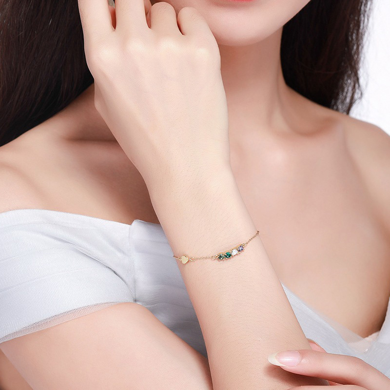 Luxus kristall Armband 925 Sterling Silber gold farbe Kette Link Armband Für Frauen Karabiner Armband Hochzeit Schmuck