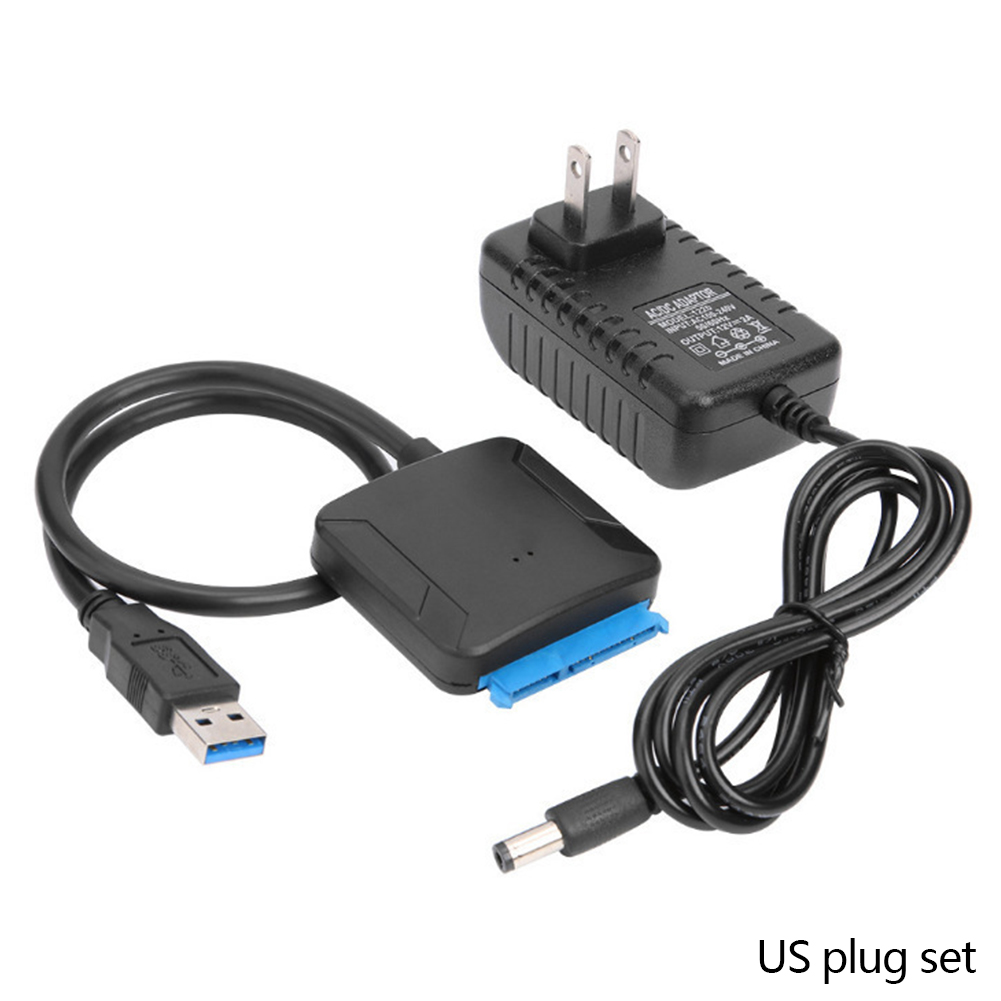 SATA to USB 3.0 HDD Drive Cable External SSD HDD SATA Hard Disk Adapter Cable Easy Drive Cables with 12V Power Adapter: Red