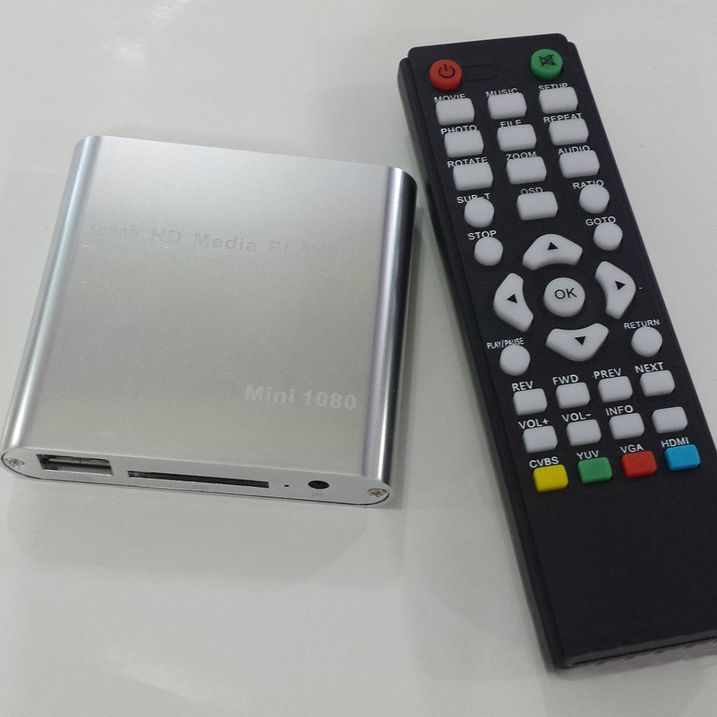 Mini reproductor Multimedia HD de 1080P, reproductor de vídeo externo para coche, AV, USB, SD, MMC, publicidad Multimedia, MKV, enchufe europeo
