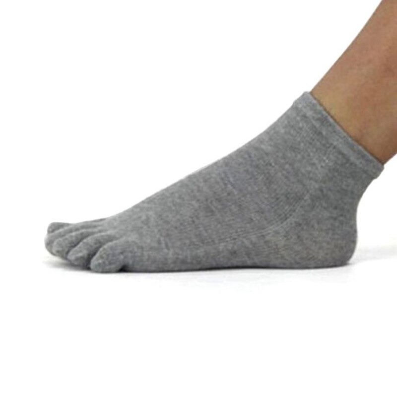 Winter Autumn Soft Sports Socks Warm Comfortable Men Top Women\'s Guy Five Finger Pure Soft Cotton Toe Socks: Gray