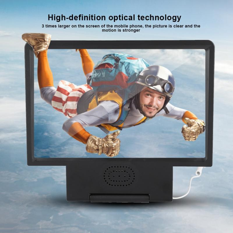 Haut-parleur de téléphone portable avec loupe d'écran vidéo HD support de support de loupe agrandir l'écran pour téléphone iPhone Xiaomi Huawei