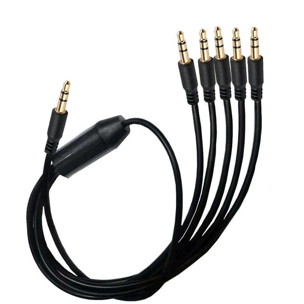 Répartiteur audio mâle 3.5mm vers 2, 3, 4, 5 et 6 mâles, prise stéréo TRS, câble adaptateur pour casque, smartphone, ordinateur, régule 3, écouteur: Bleu / < =0.5m